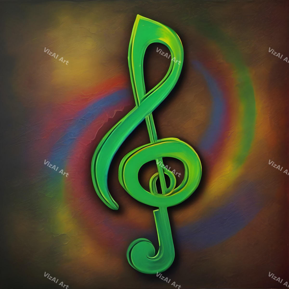 Painterly Canvas Treble Clef Art — print 10