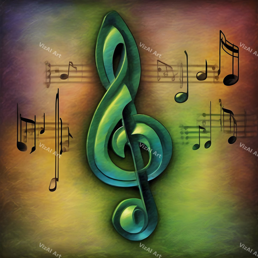 Painterly Canvas Treble Clef Art — print 11