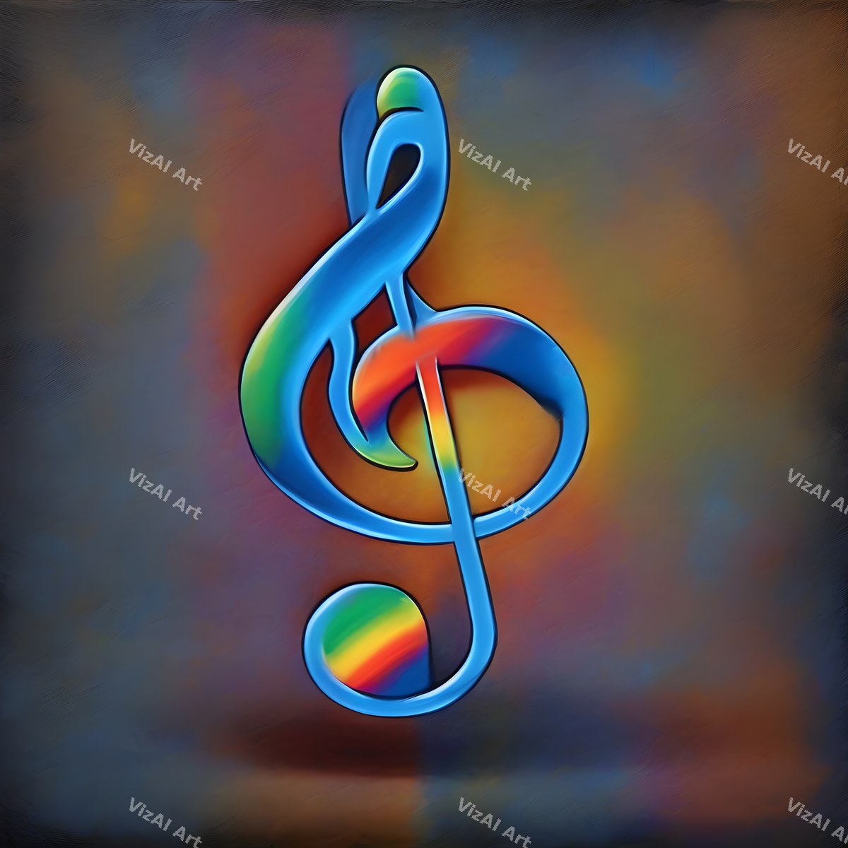 Painterly Canvas Treble Clef Art — print 12