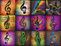 Painterly Canvas Treble Clef Art — 12 Printable Prints