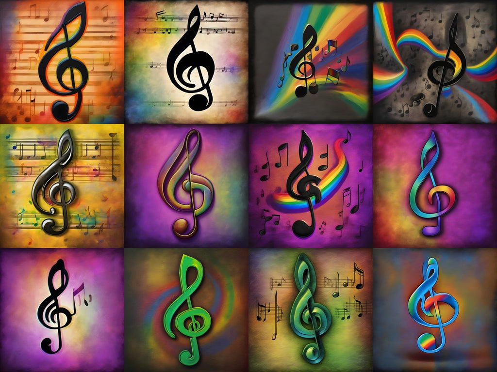 Painterly Canvas Treble Clef Art — Choose Your Print