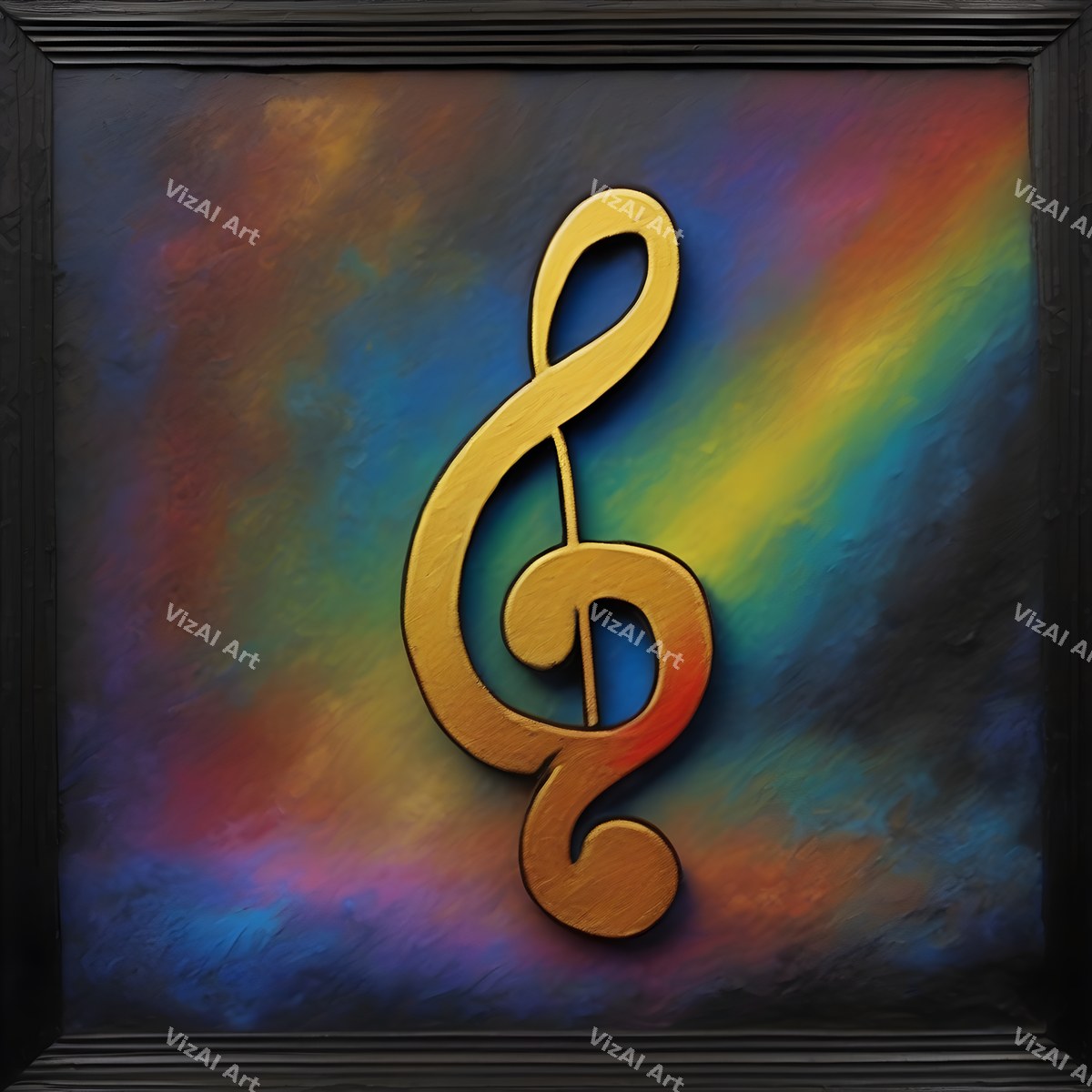 Golden Treble Clef Art — print 2