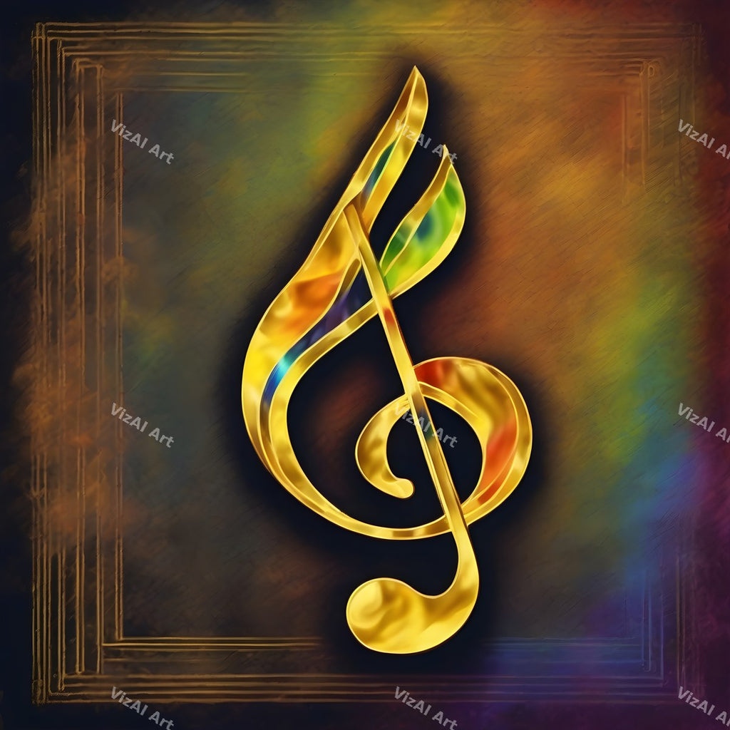 Golden Treble Clef Art — print 6