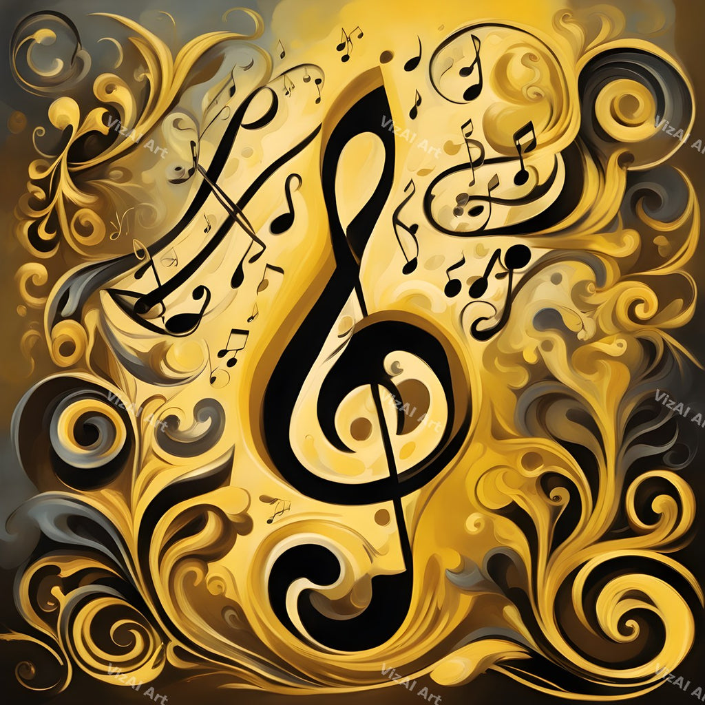 Golden Treble Clef Art — print 10
