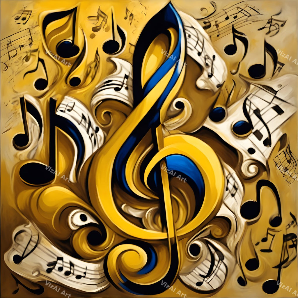 Golden Treble Clef Art — print 11