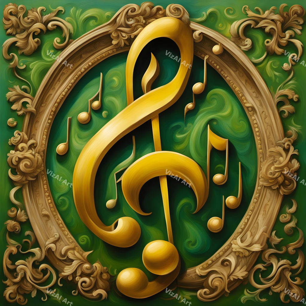 Golden Treble Clef Art — print 12