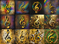 Golden Treble Clef Art — 12 Printable Prints