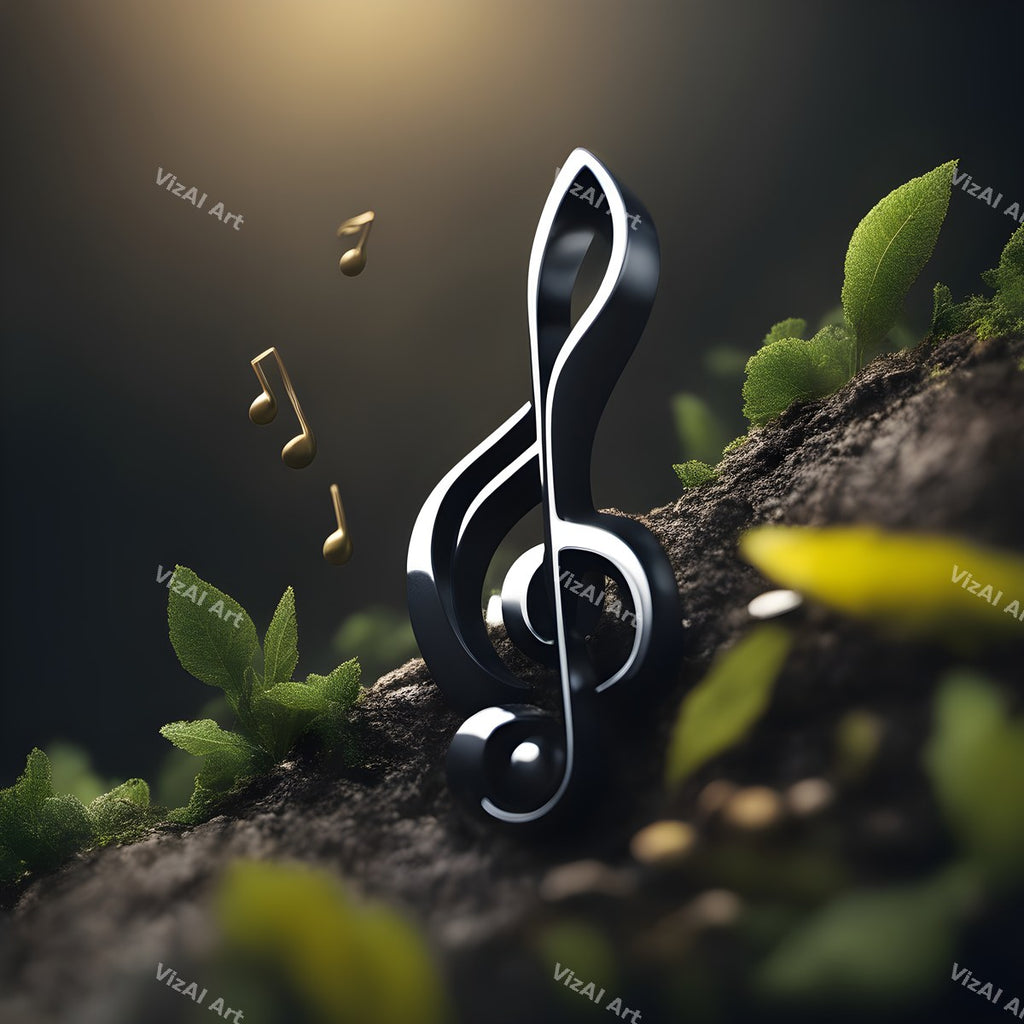 Rainbow Leaves Treble Clef Art — print 5