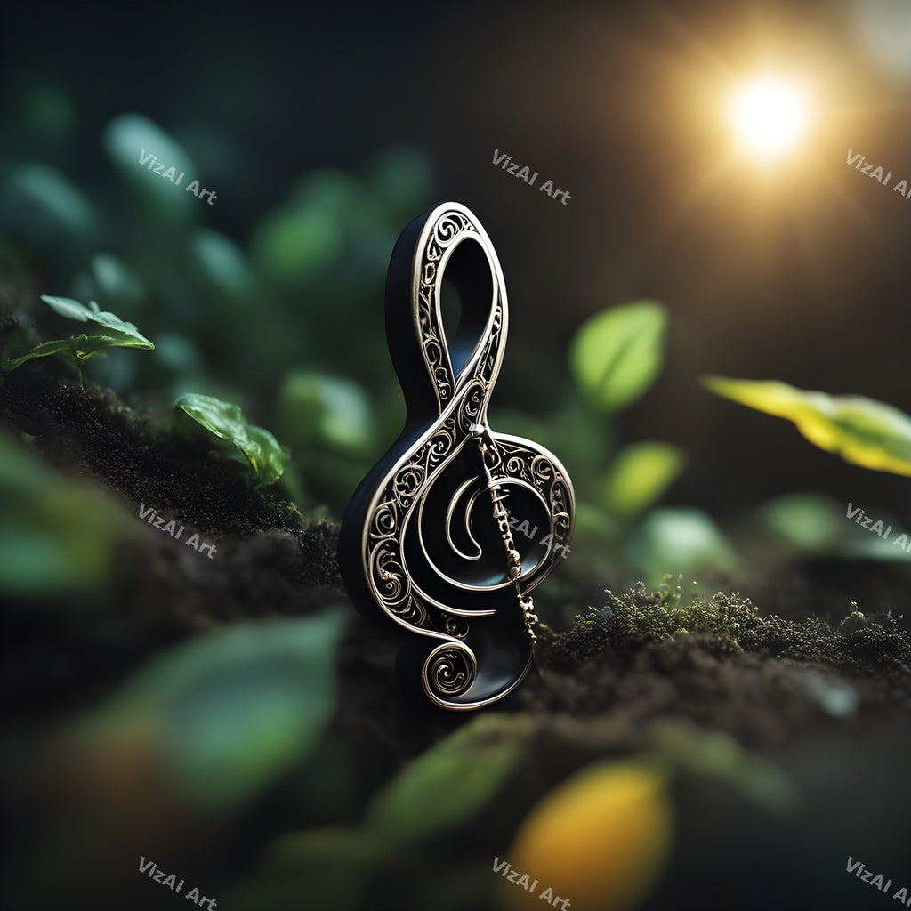 Rainbow Leaves Treble Clef Art — print 7