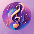 Pastel Swirl Treble Clef Art — print 1