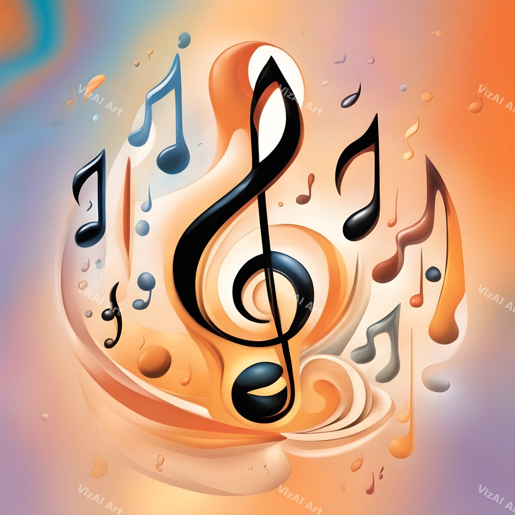 Pastel Swirl Treble Clef Art — print 2