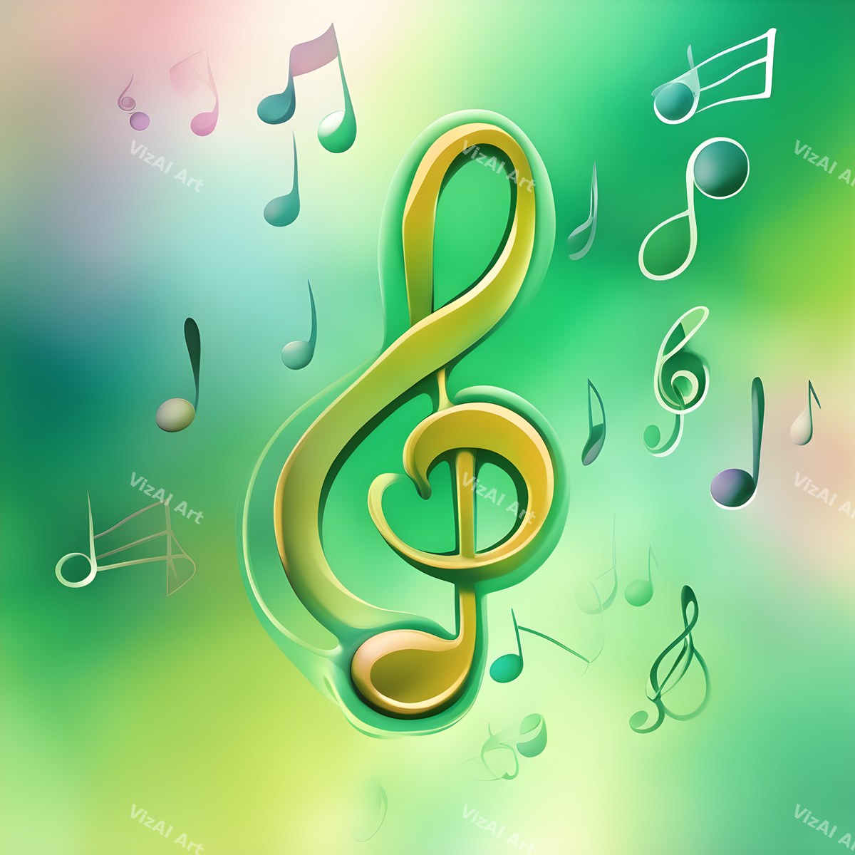 Pastel Swirl Treble Clef Art — print 3