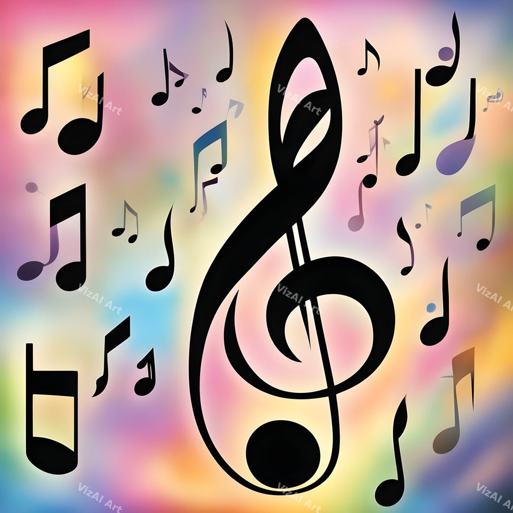 Pastel Swirl Treble Clef Art — print 6