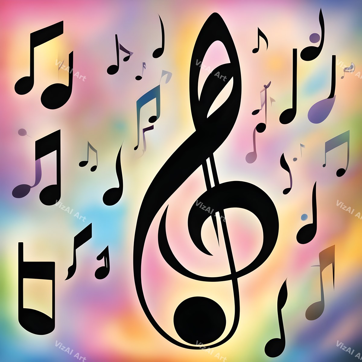 Pastel Swirl Treble Clef Art — print 6