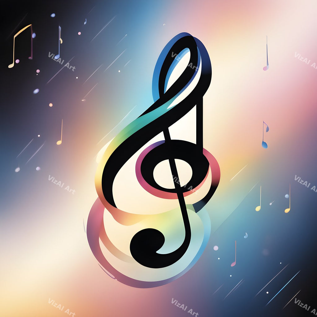 Pastel Swirl Treble Clef Art — print 7