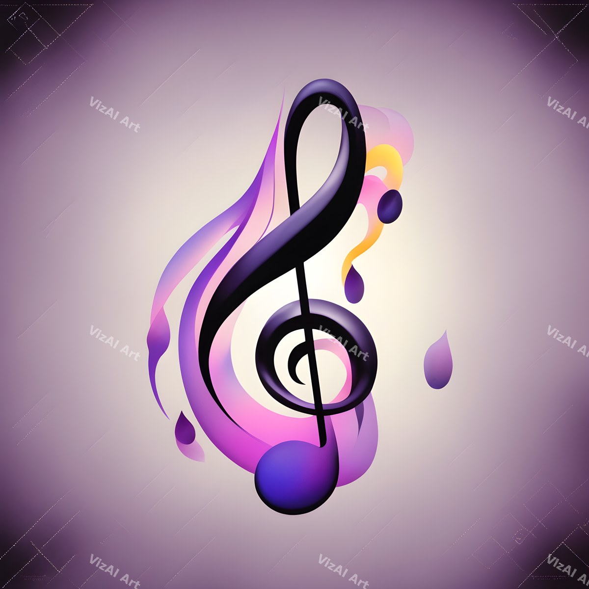 Pastel Swirl Treble Clef Art — print 8