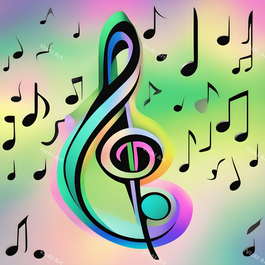 Pastel Swirl Treble Clef Art — print 10