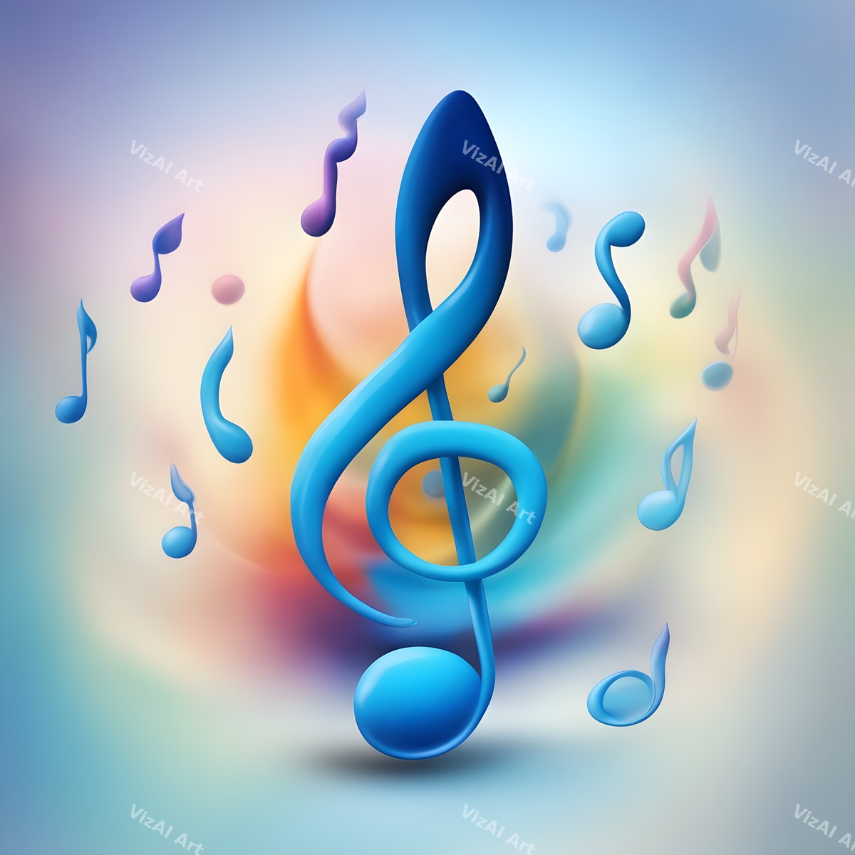 Pastel Swirl Treble Clef Art — print 12