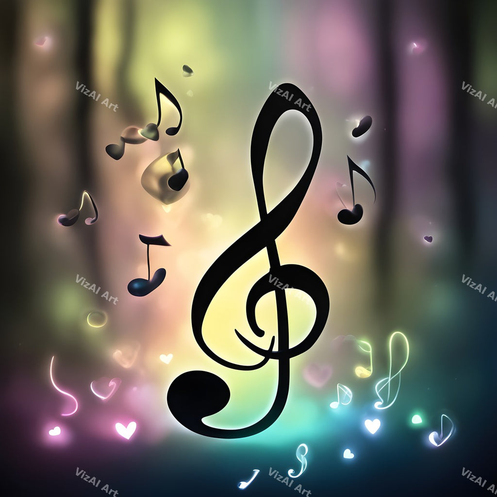 Enchanted Forest Treble Clef Art — print 3
