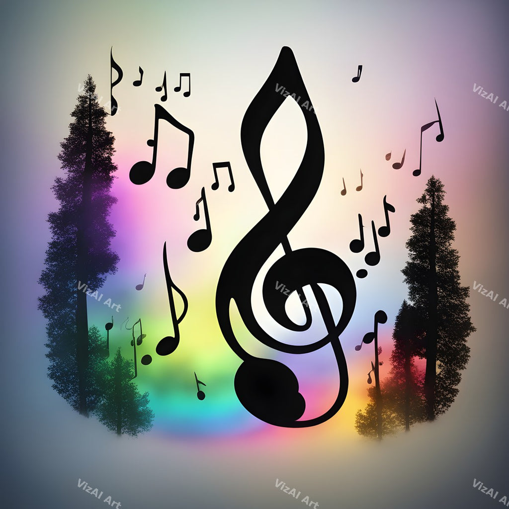 Enchanted Forest Treble Clef Art — print 7