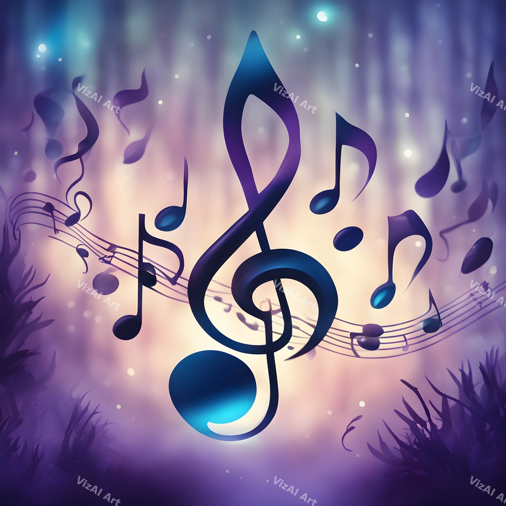 Enchanted Forest Treble Clef Art — print 9