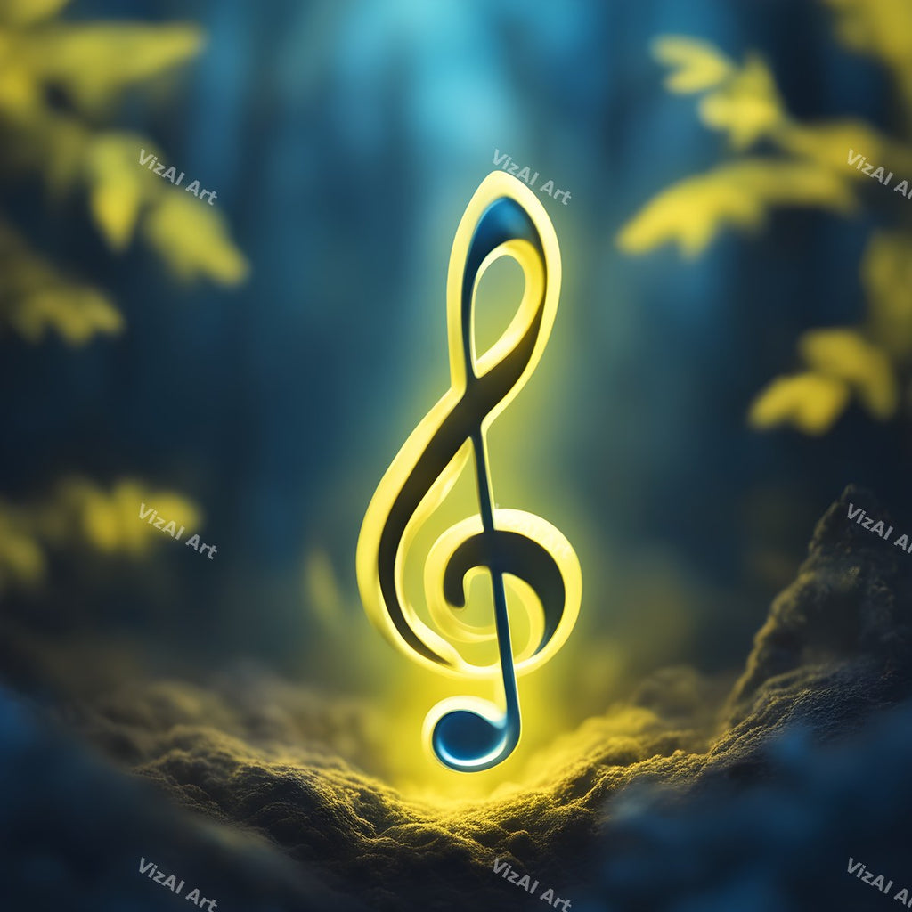 Enchanted Forest Treble Clef Art — print 12