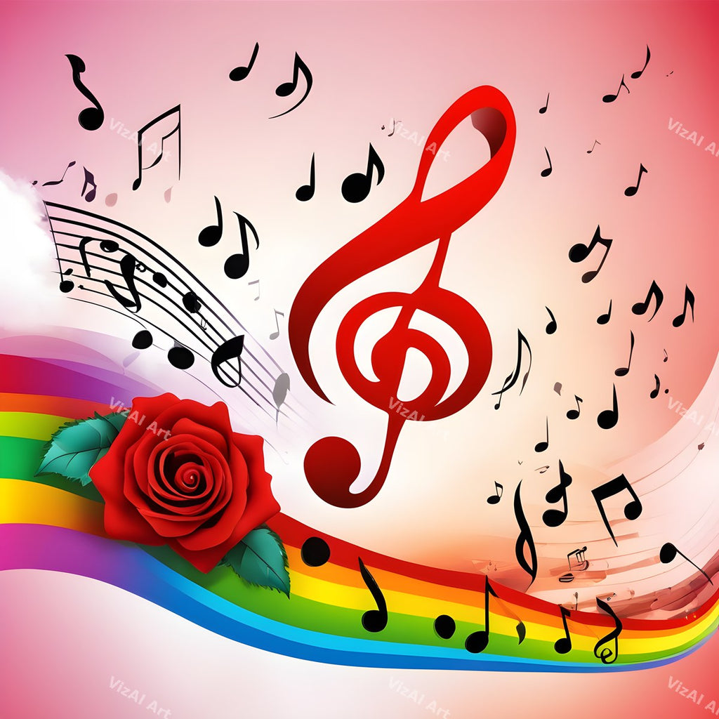 Roses & Blossoms Treble Clef Art — print 7