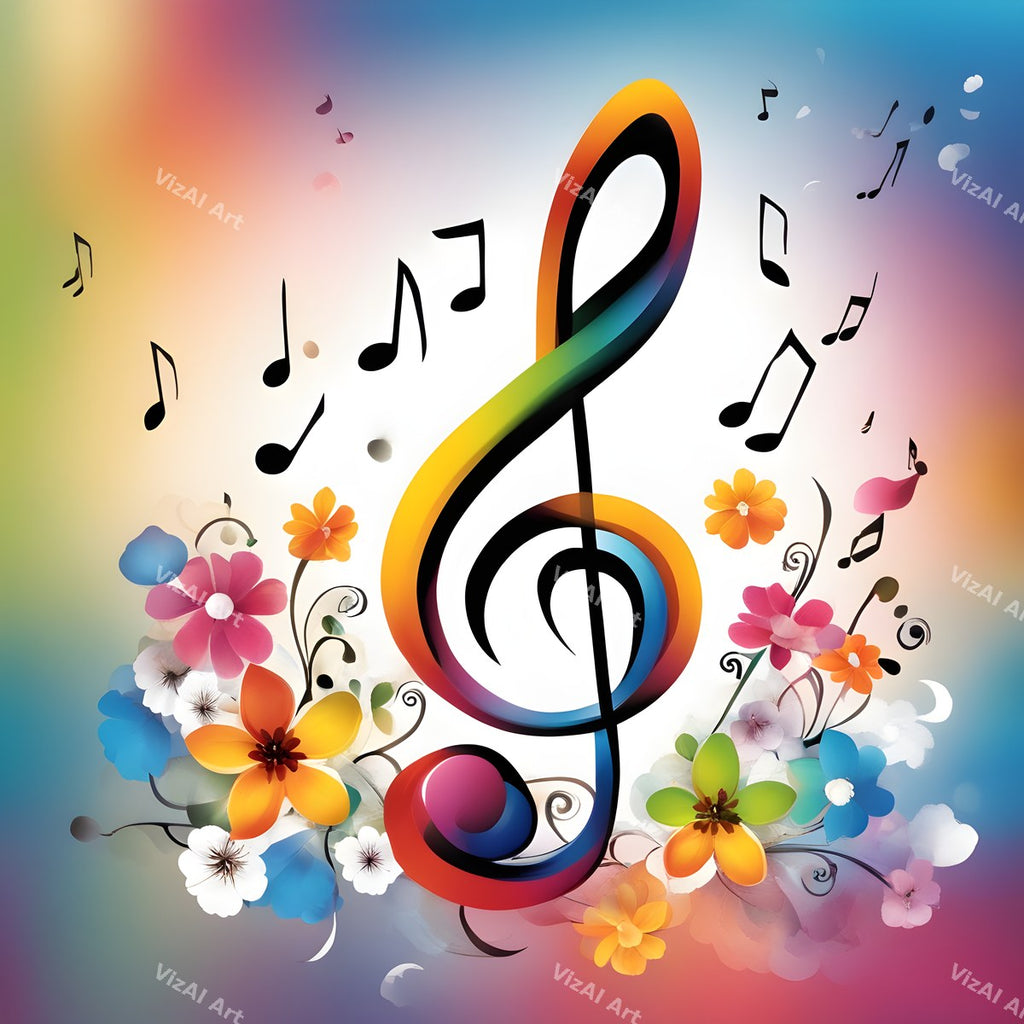 Roses & Blossoms Treble Clef Art — print 11