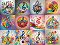 Roses & Blossoms Treble Clef Art — 12 Printable Prints