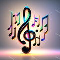 Glowing Stage Music Notes Art — print 1
