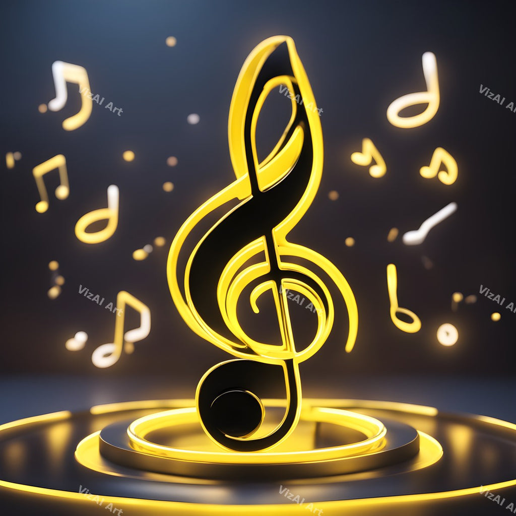 Glowing Stage Music Notes Art — print 3