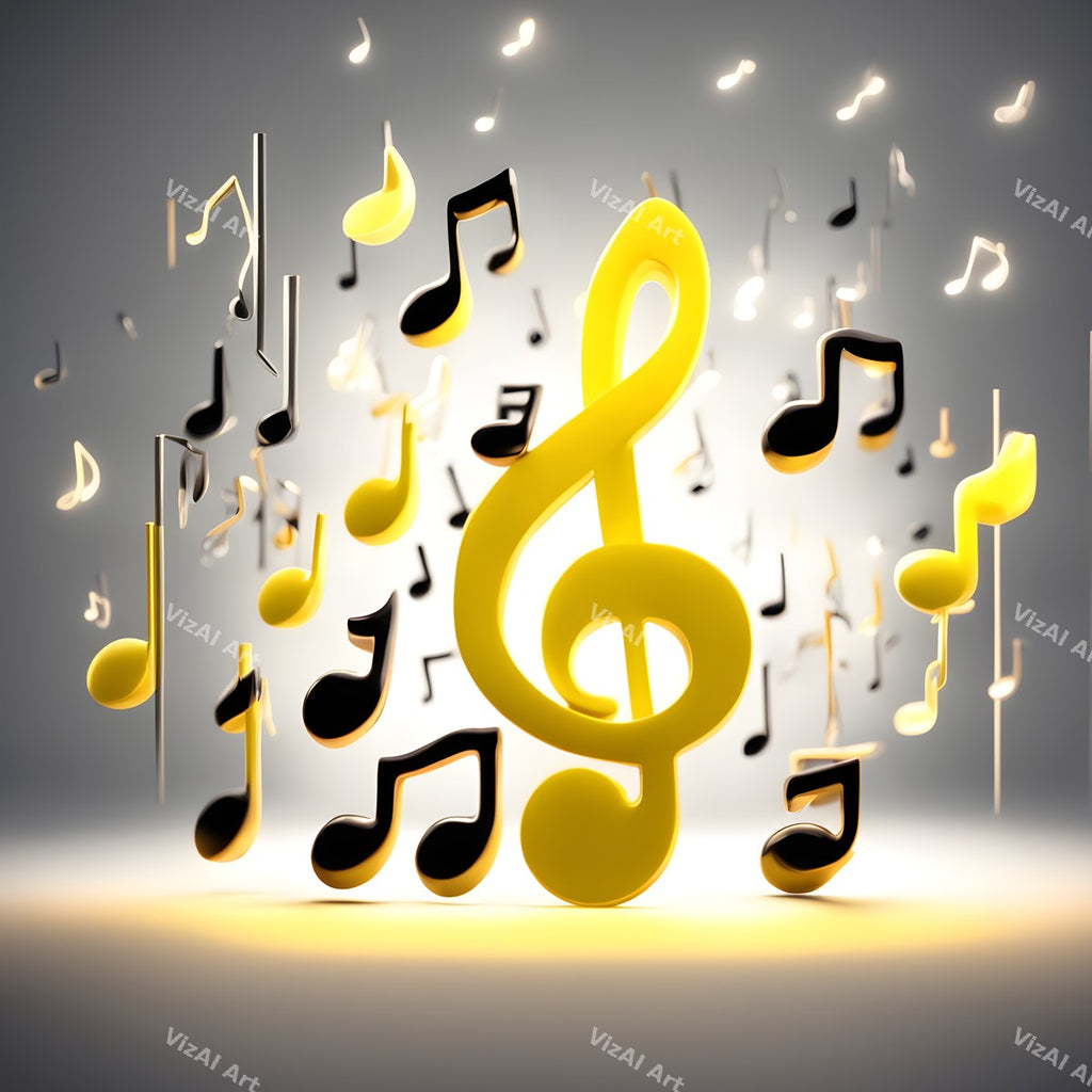 Glowing Stage Music Notes Art — print 4