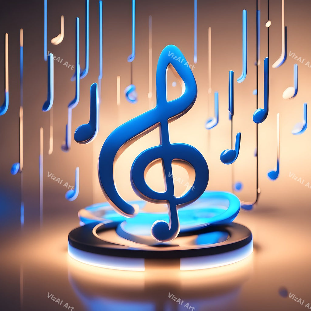 Glowing Stage Music Notes Art — print 6