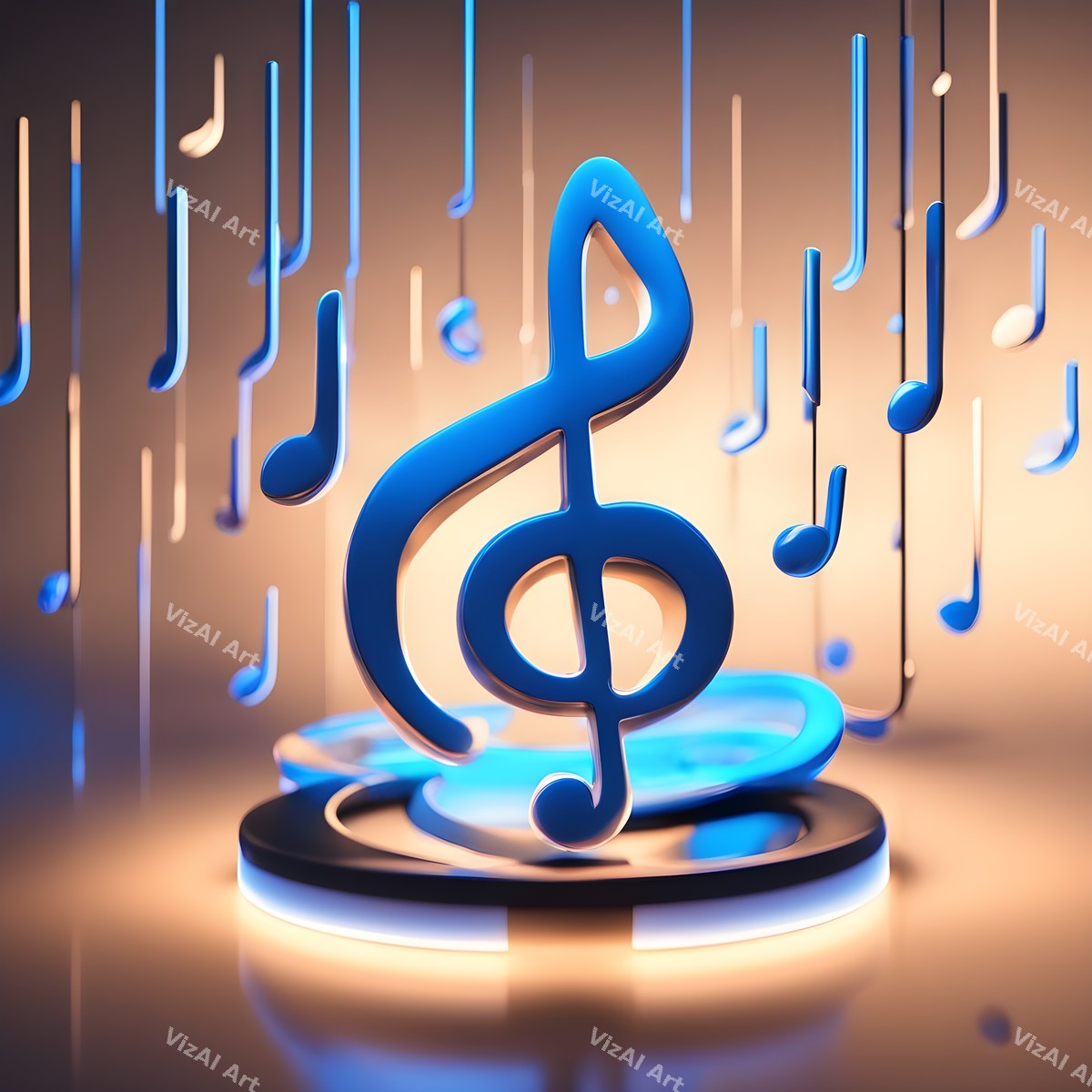 Glowing Stage Music Notes Art — print 6