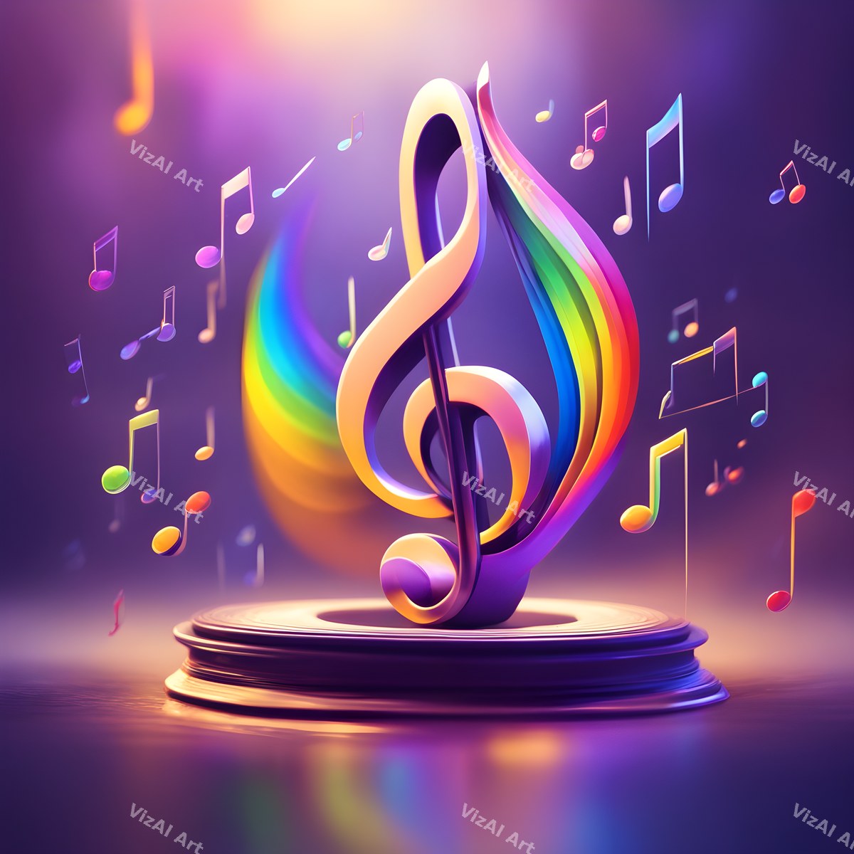 Glowing Stage Music Notes Art — print 8