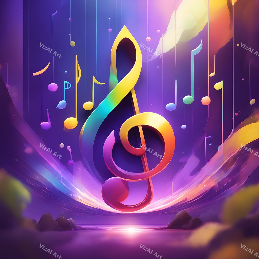 Glowing Stage Music Notes Art — print 9