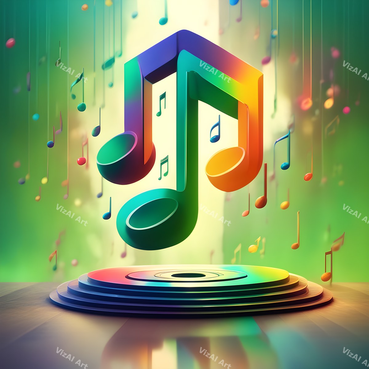 Glowing Stage Music Notes Art — print 10