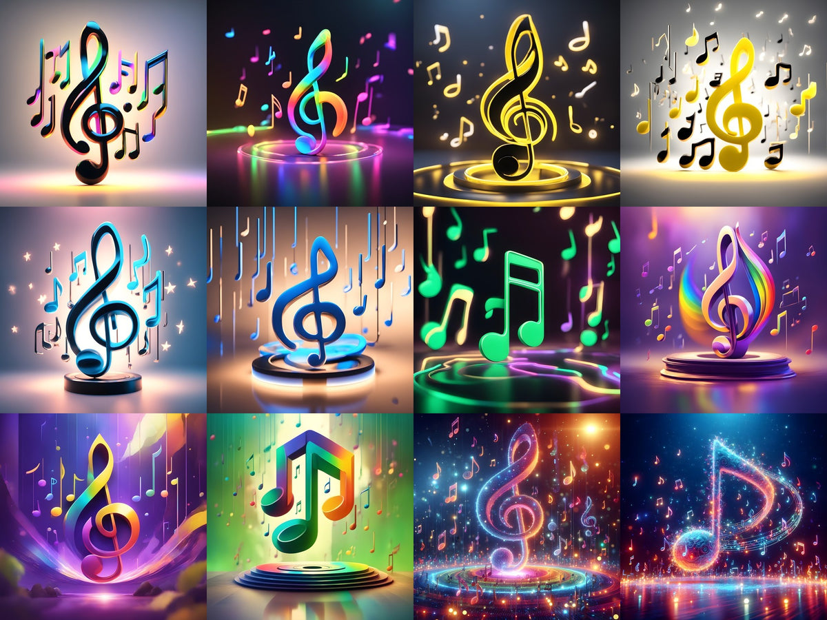 Glowing Stage Music Notes Art — Choose Your Print