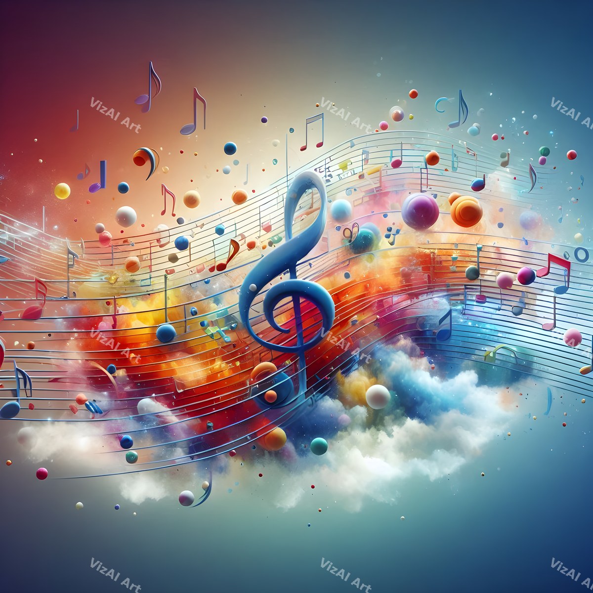 Dusk Gradient Treble Clef Art — print 2