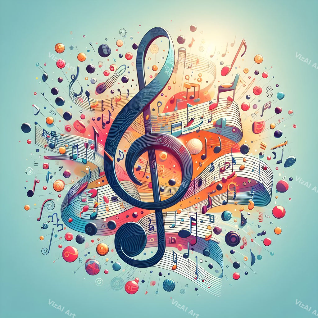 Dusk Gradient Treble Clef Art — print 4