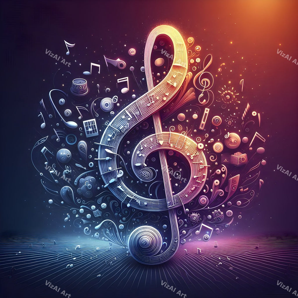 Dusk Gradient Treble Clef Art — print 7