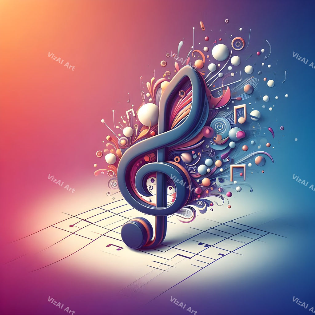 Dusk Gradient Treble Clef Art — print 8