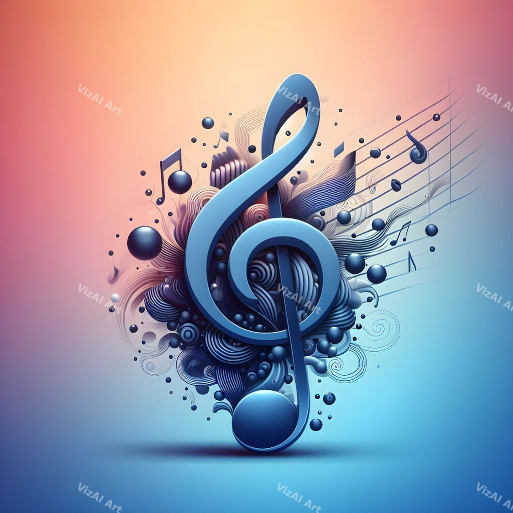 Dusk Gradient Treble Clef Art — print 9
