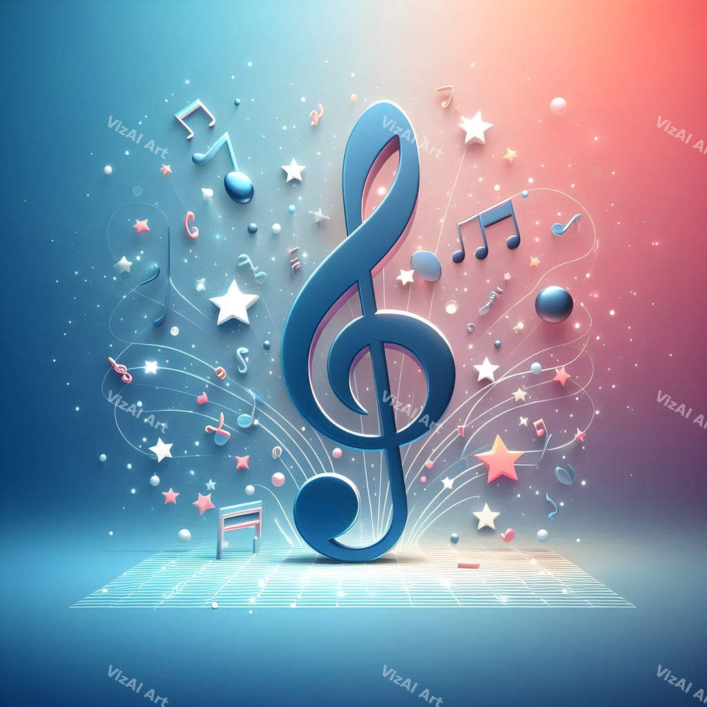Dusk Gradient Treble Clef Art — print 11