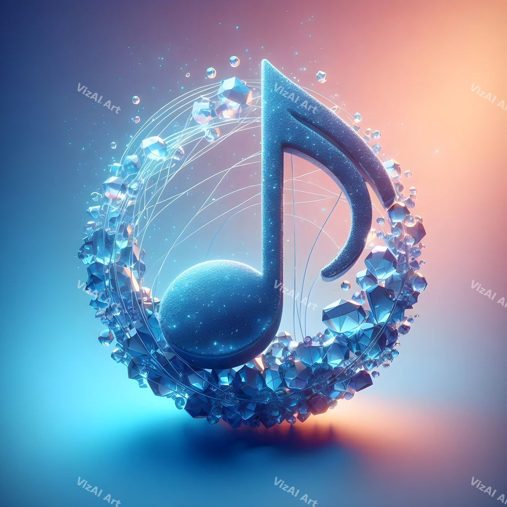 Crystal & Gemstone Music Notes Art — print 1
