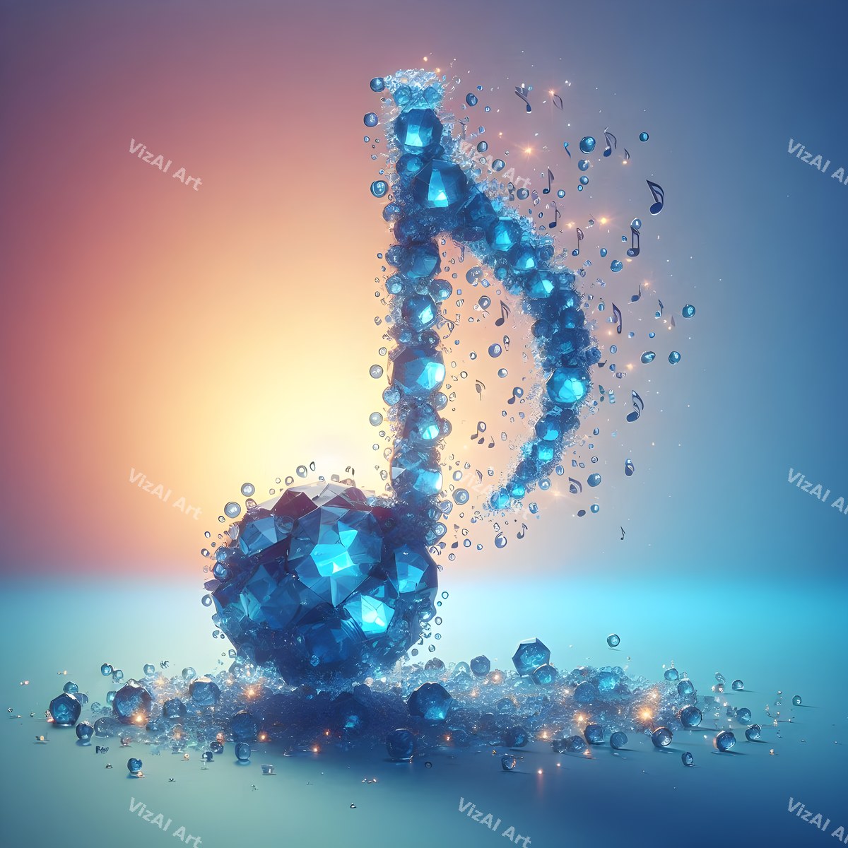 Crystal & Gemstone Music Notes Art — print 2
