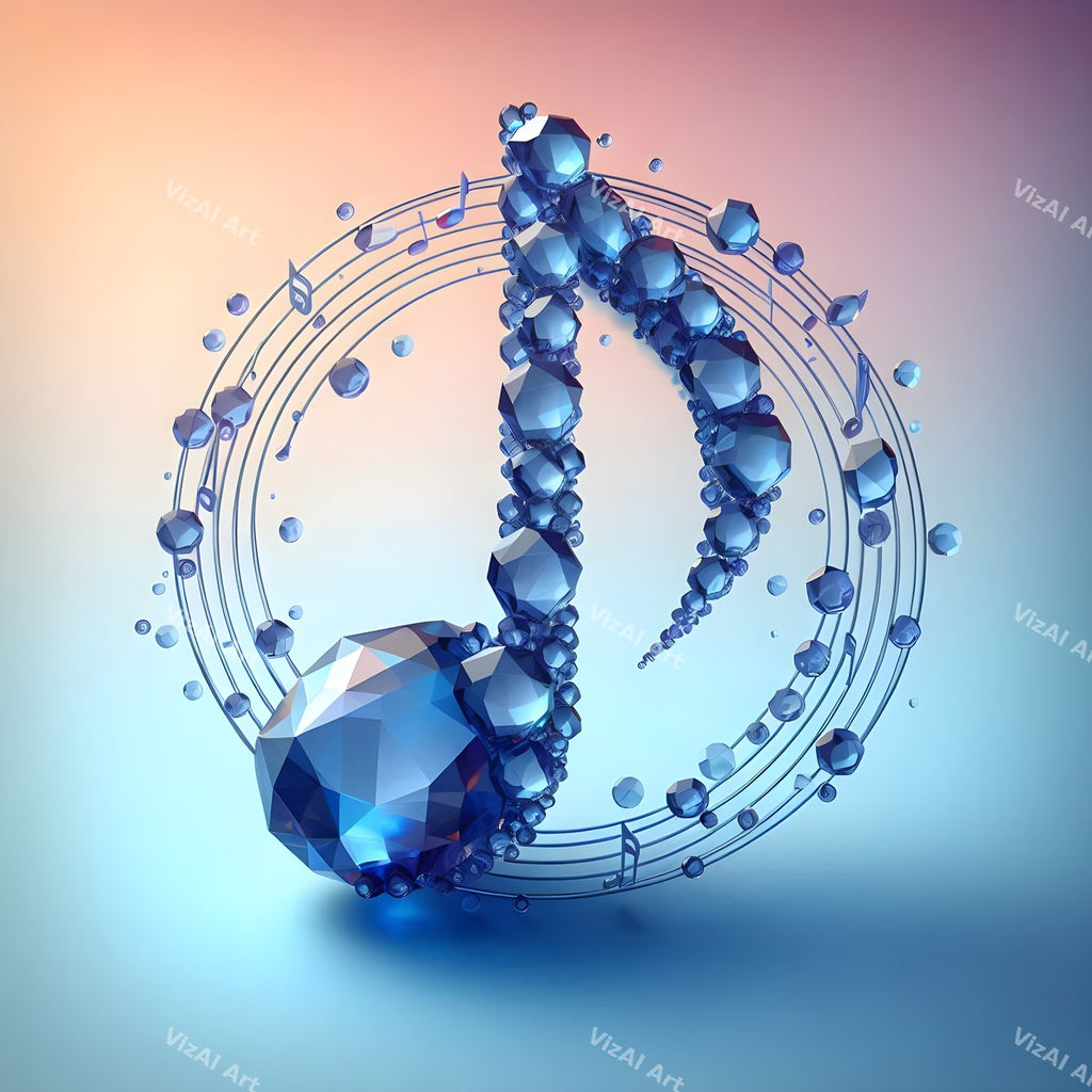 Crystal & Gemstone Music Notes Art — print 3