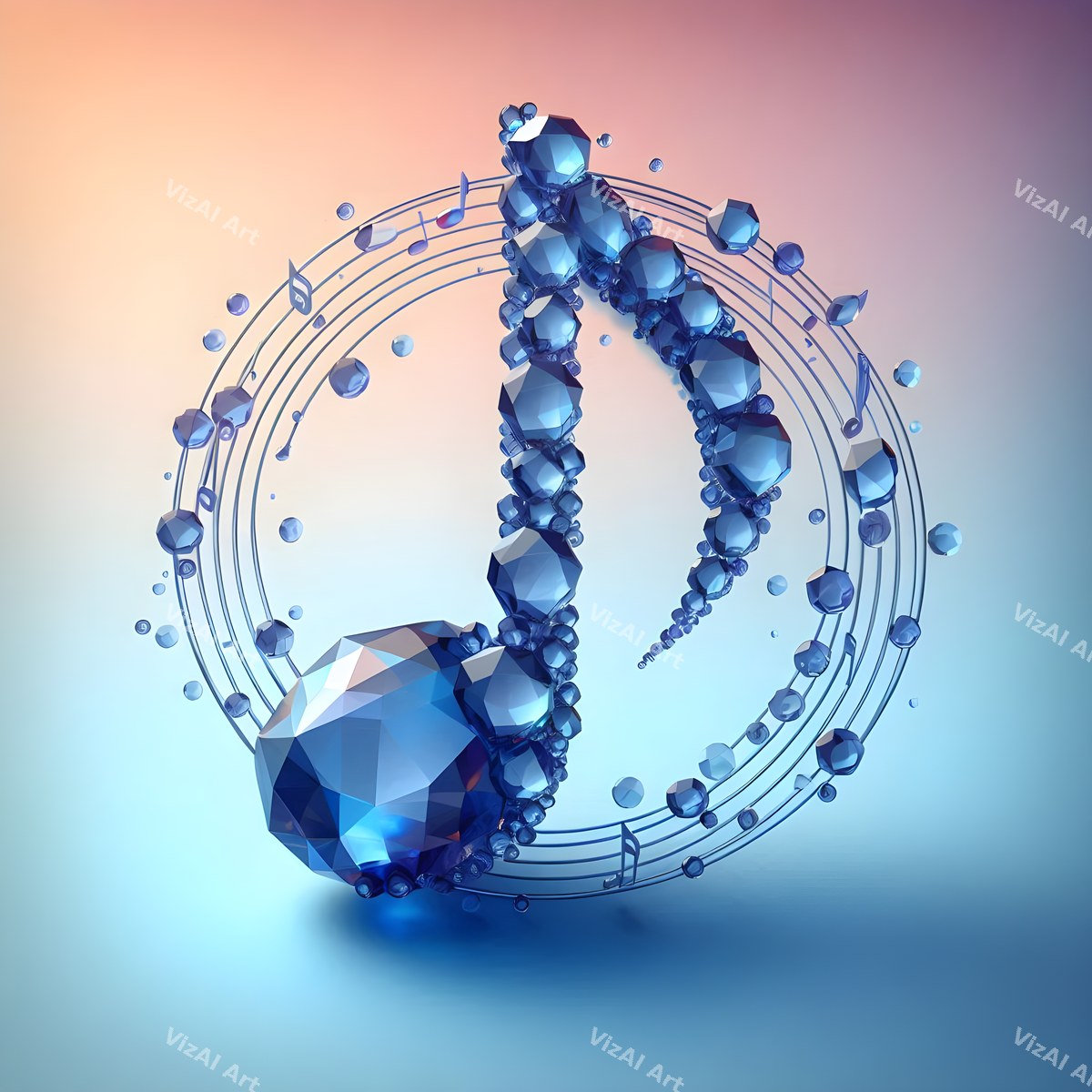 Crystal & Gemstone Music Notes Art — print 3