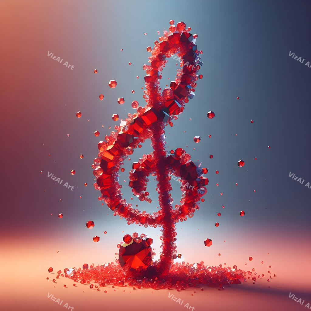 Crystal & Gemstone Music Notes Art — print 11