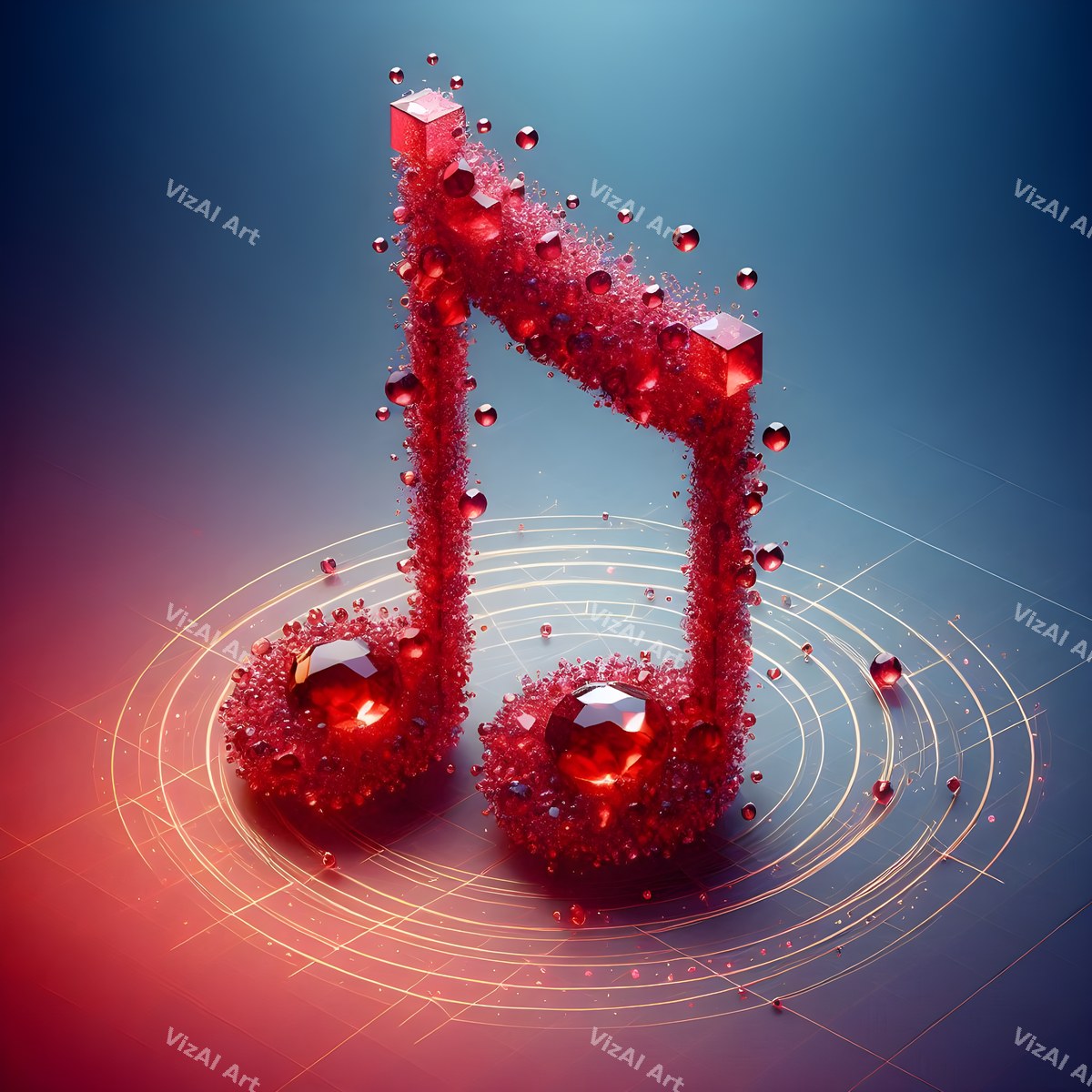 Crystal & Gemstone Music Notes Art — print 12
